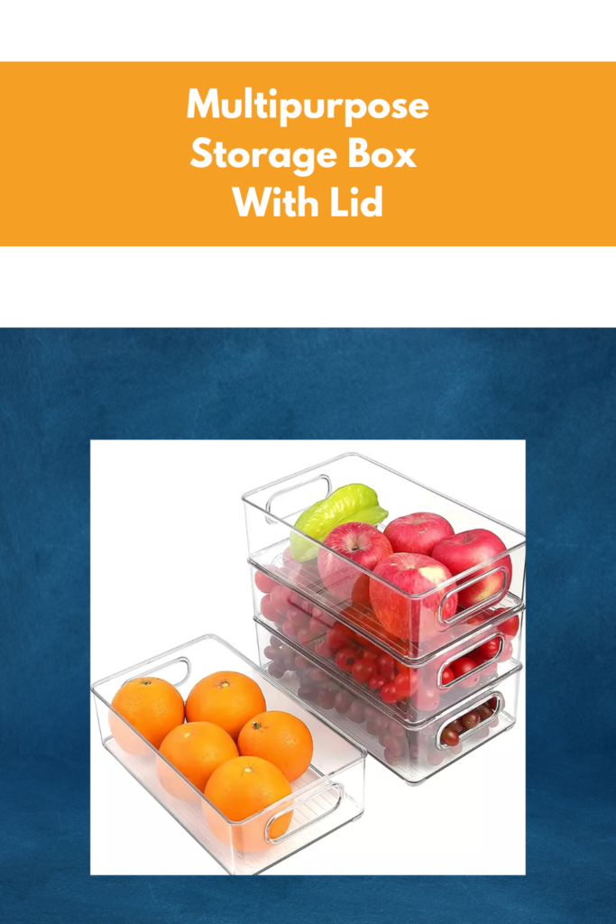 Housewarming 4Pack Stackable Multipurpose Storage Box With Lid, Fridge Organiser For Kitchen, Countertops, Pantry Organizers And Storage Box For Fridge, Fridge Containers For Storage, Acrylic - Clear