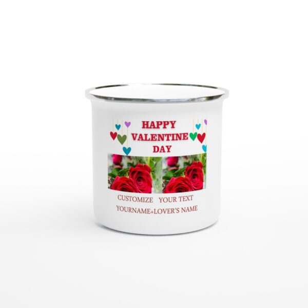 Personalized Valentine's  day Mug|Gift White 12oz Enamel Mug