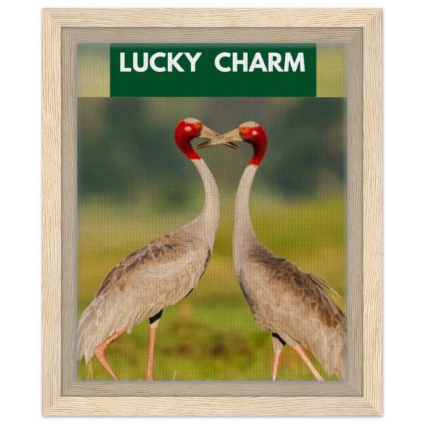 Crane  Bird Wall  art  to attract  Good Luck  (Framed Canvas 20x25 cm / 8x10″)