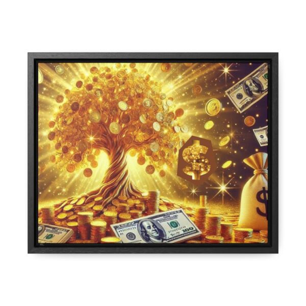 Prosperity Canvas Wall Art - Golden Money Tree Design for Wealth and Abundance