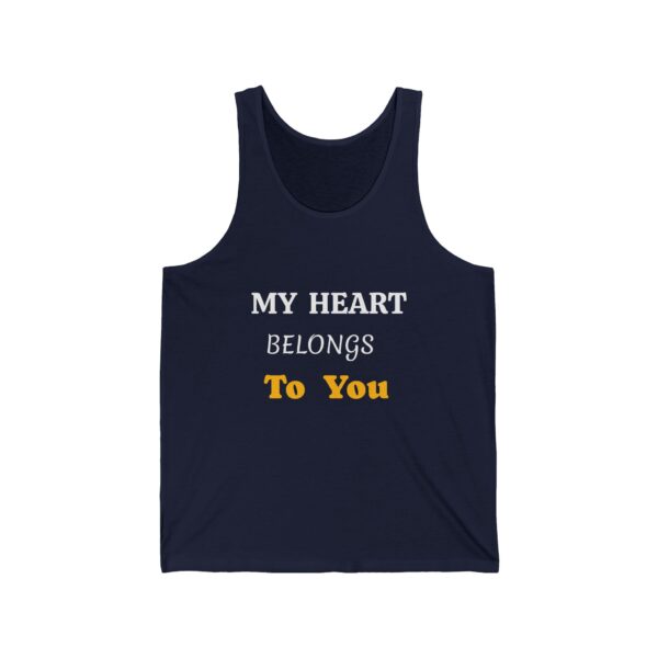 My Heart Belongs to You Unisex Jersey Tank - Perfect for Valentine's Day and Everyday Love - Image 3