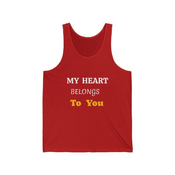 My Heart Belongs to You Unisex Jersey Tank - Perfect for Valentine's Day and Everyday Love - Image 5