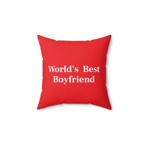 World's Best Boyfriend Square Pillow | Perfect Gift for Valentine’s Day & Anniversaries