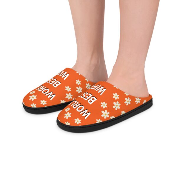 Cozy Floral Slipper quoted with "WORLD'S BEST WIFE" - Best Gift for wife - Image 5