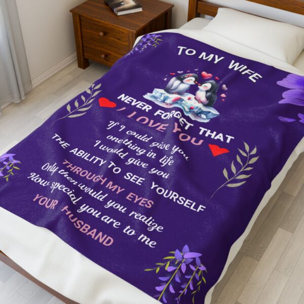 Velvet Blanket - Best Love Gift for Wife on Anniversary, Valentine's Day, Birthday - Image 3