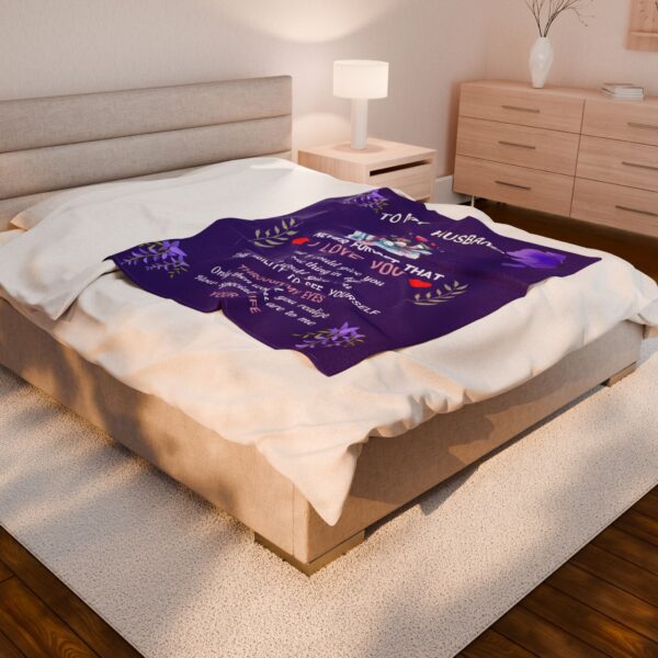 Velveteen Plush Blanket - Love Gift for Husband from Wife - Image 3