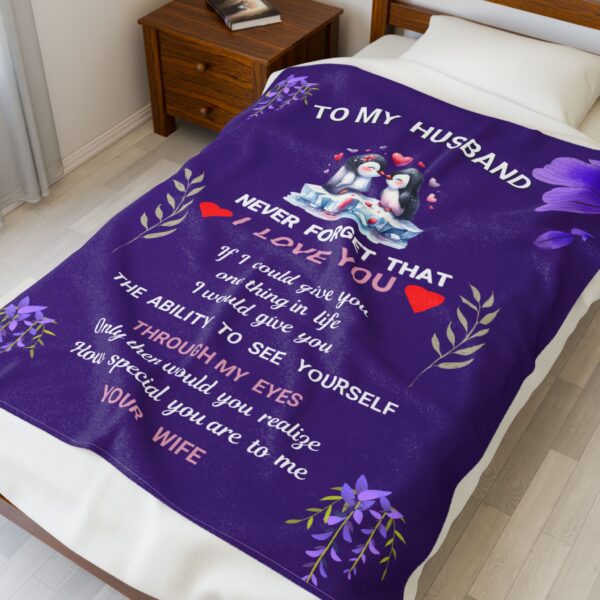 Velveteen Plush Blanket - Love Gift for Husband from Wife - Image 4
