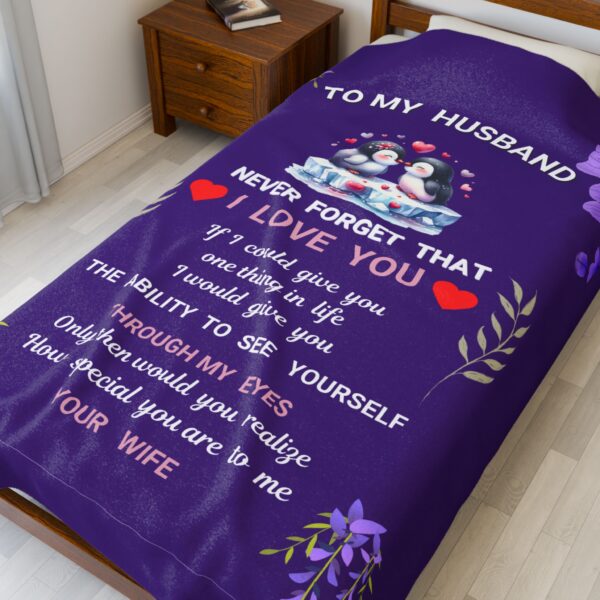 Velveteen Plush Blanket - Love Gift for Husband from Wife - Image 9