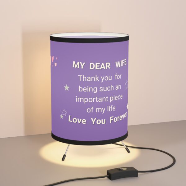 Tripod Lamp for Wife, Personalized Bedroom Decor, Gifts for Her, Anniversary, Love You Forever, Elegant Lighting - Image 3