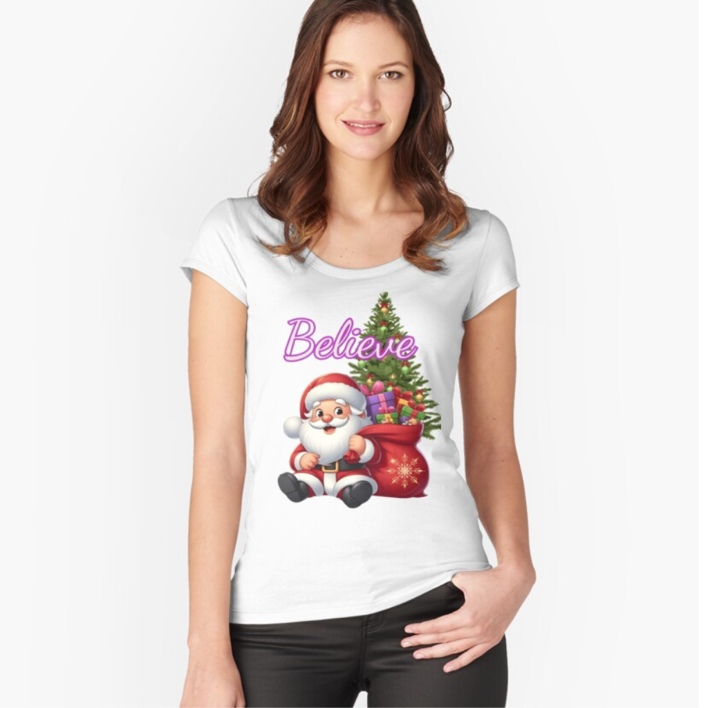Believe Christmas Fitted Scoop T-Shirt