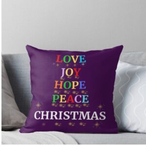 Love Joy Hope Peace Christmas Pillow