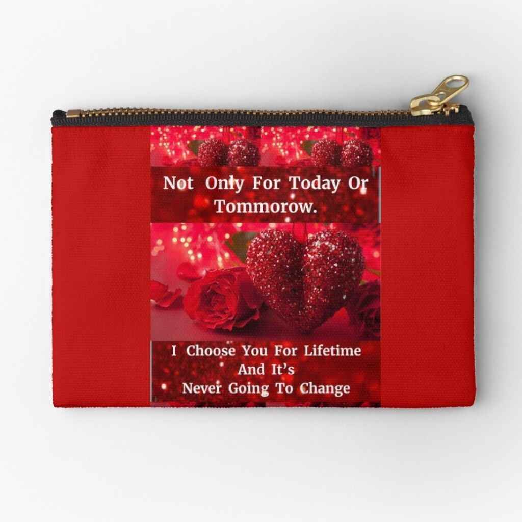 romantic love gift with love message printed zipper pouch