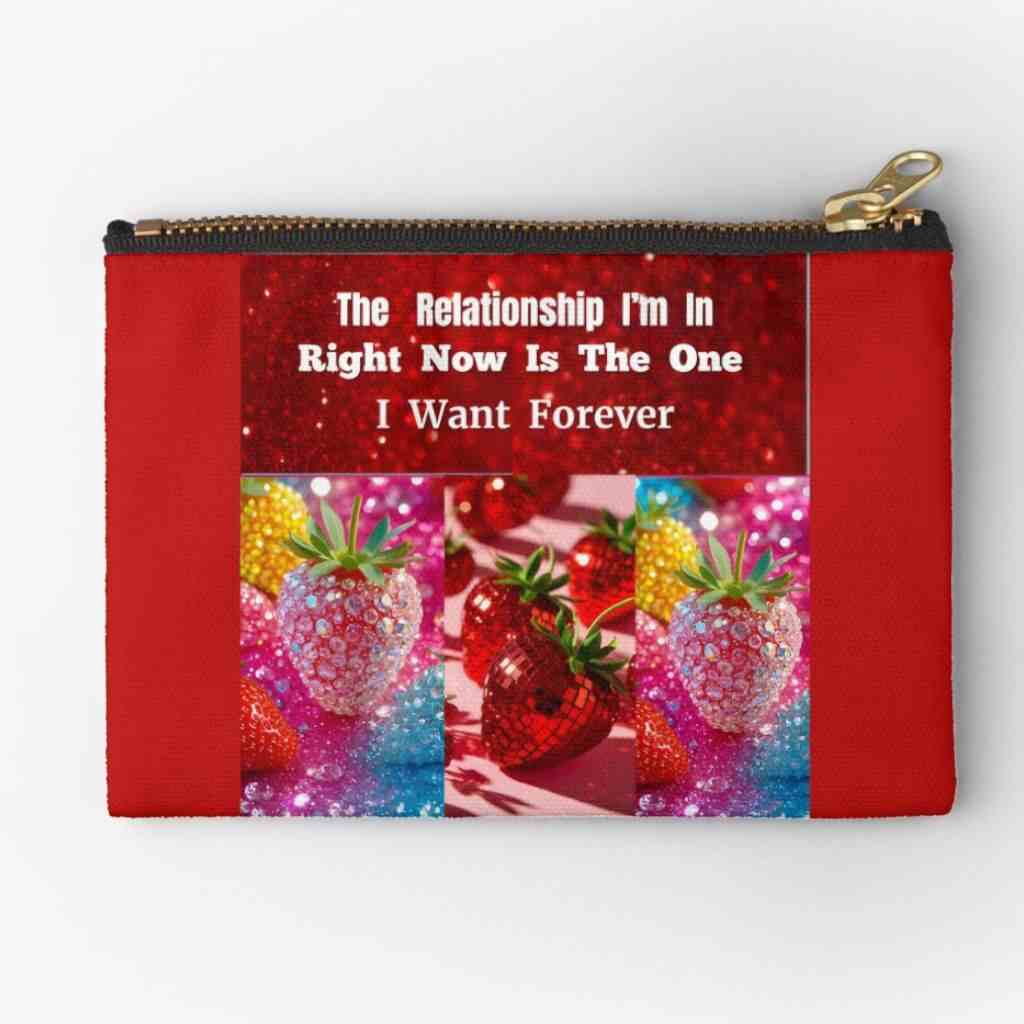 romantic love gift with love message printed zipper pouch