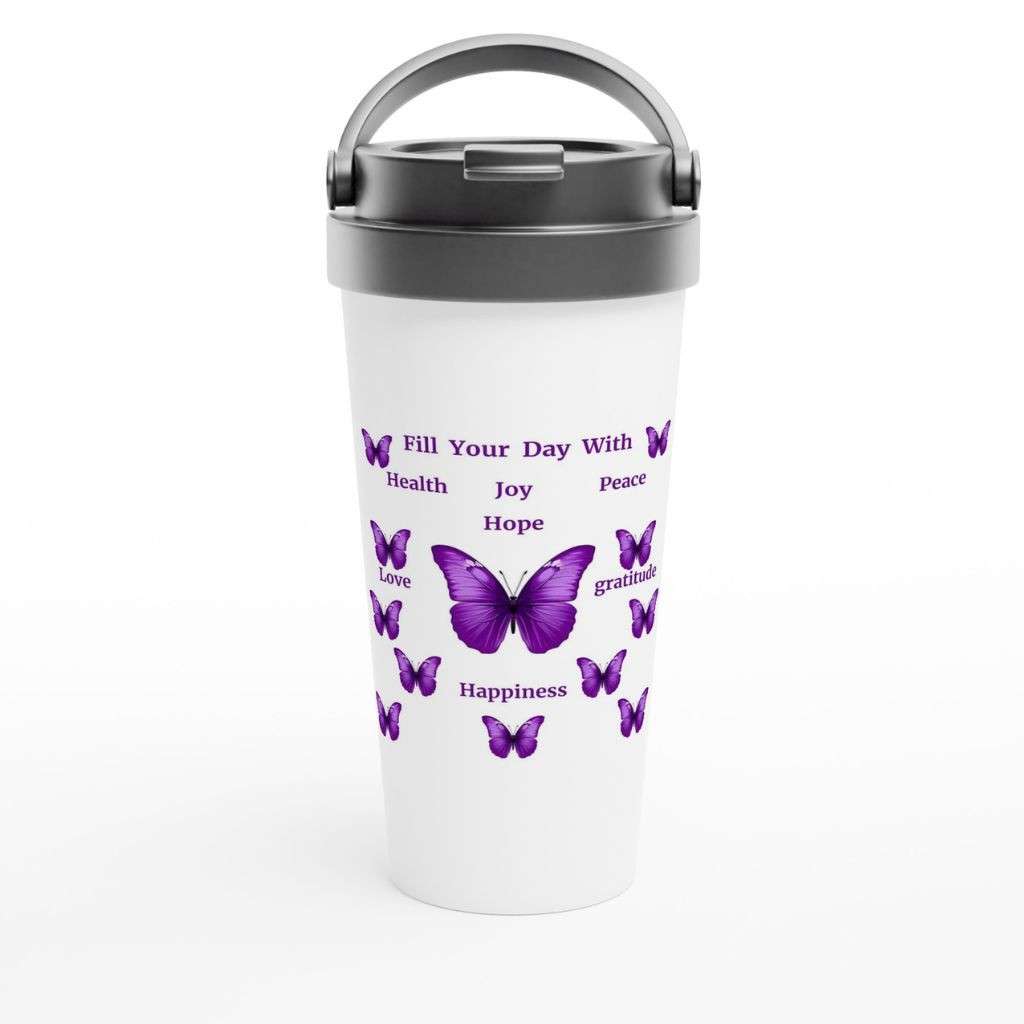 POSITIVE WORDS QUOTED TRAVEL MUG
