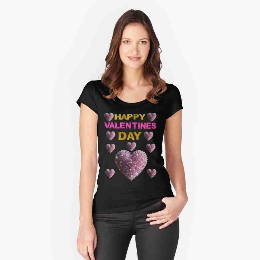 HAPPY VALENTINE'S DAY CUTE LOVE GIFTS Fitted Scoop T-Shirt