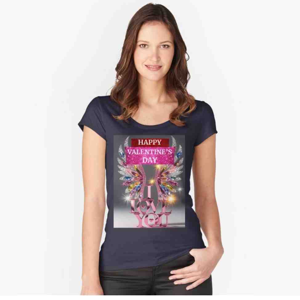 HAPPY VALENTINE'S DAY I LOVE YOU VALENTINE GIFT Fitted Scoop T-Shirt