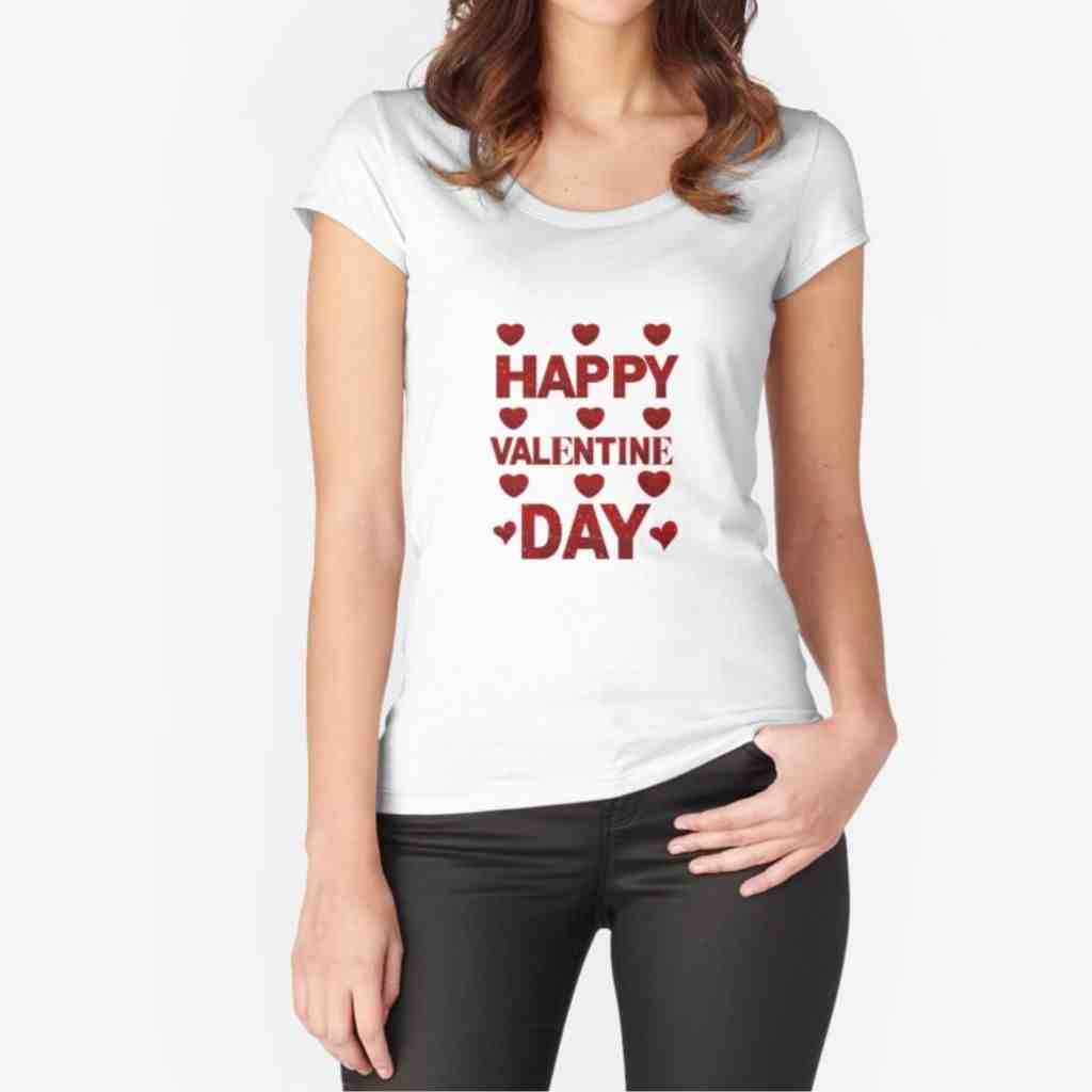 HAPPY VALENTINE DAY Fitted Scoop T-Shirt