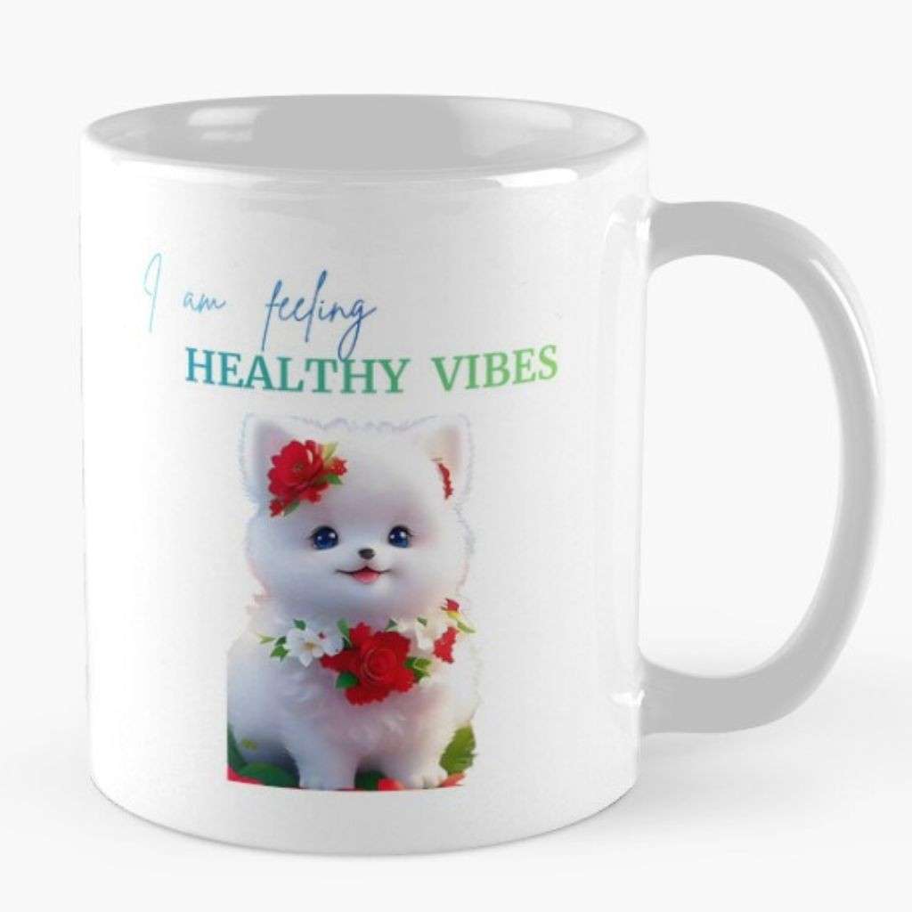 HEALTHY VIBES QUOTED MUG TO ATTRACT GOOD HEALTH
