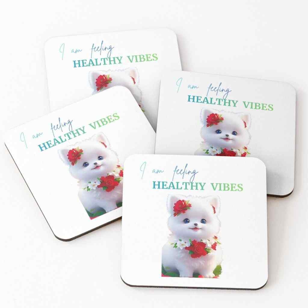 HEALTHY VIBES QUOTED COASTERS TO ATTRACT GOOD HEALTH