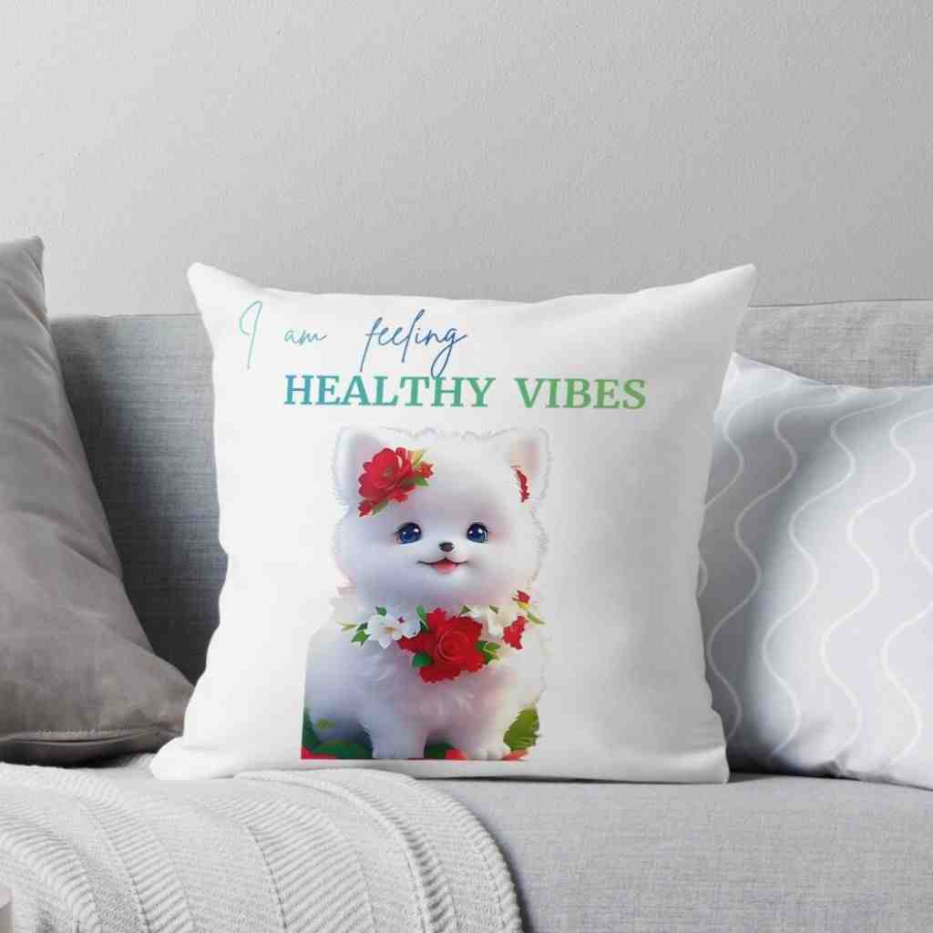 HEALTHY VIBES QUOTED PILLOW TO ATTRACT GOOD HEALTH