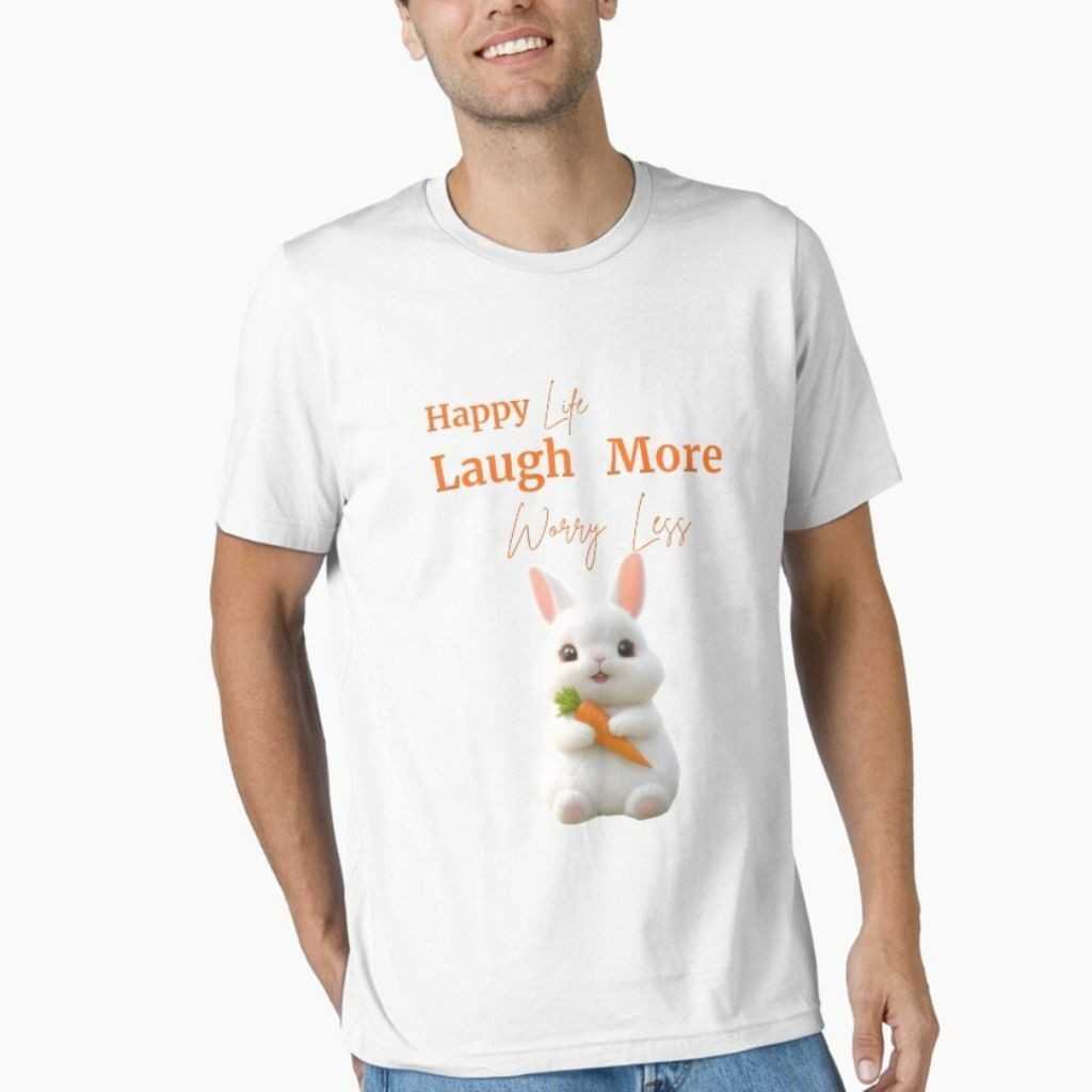 Laugh more worry less quoted T-Shirts