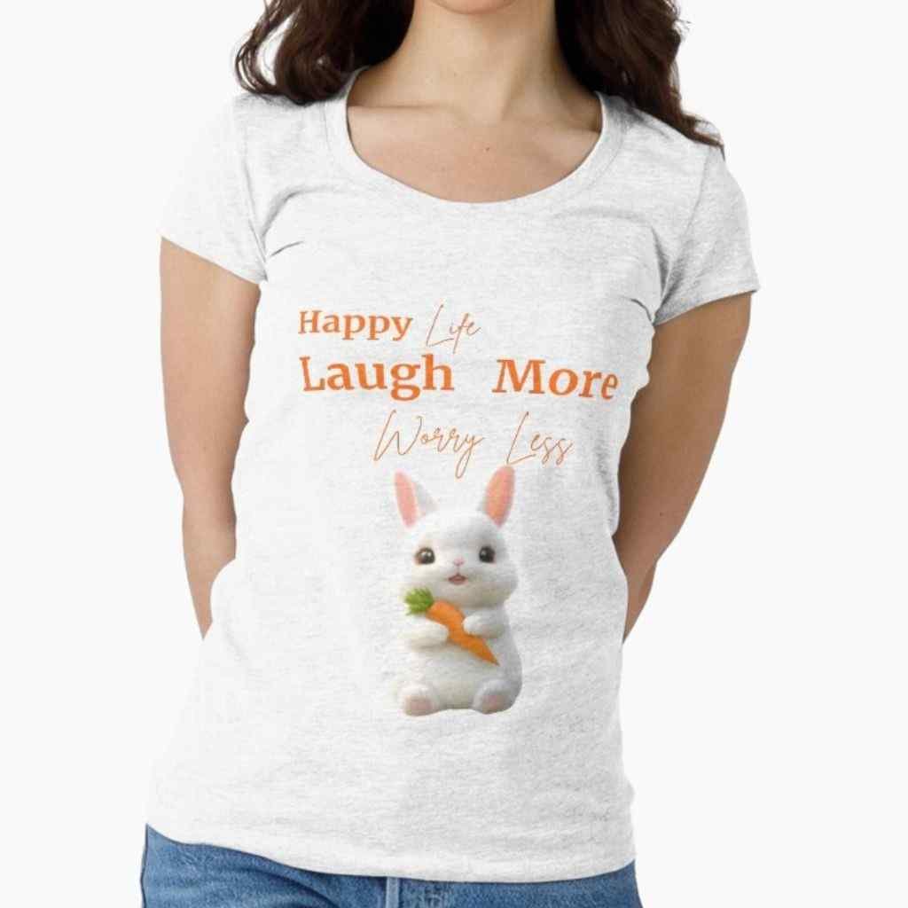 Laugh more worry less quoted T-Shirts